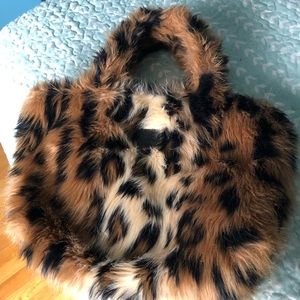 Opening Ceremony Leopard faux fur tote